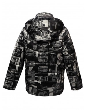 Printed Boys Jacket Printed Metallic Black Jacket 